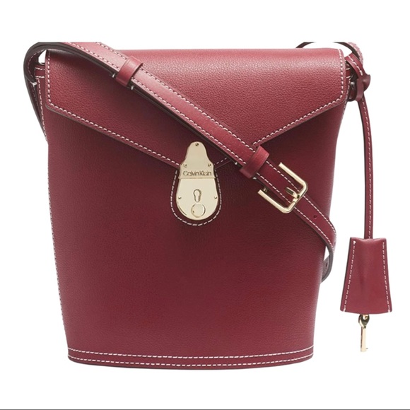 NWT Calvin Klein Country Red Leather Handbag